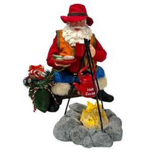 Dept 56 Possible Dreams Clothtique Santa-BASE CAMP with Lighted Campfire OBI!
